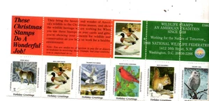 FRANCOBOLLI FAUNA SELVATICA 1988 - FRANCOBOLLI NATALE - FEDERAZIONE NAZIONALE FAUNA SELVATICA - FOGLIO - Foto 1 di 2