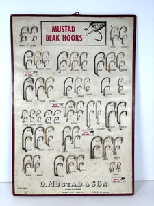 Ganchos de pico surtidos mostaza vintage tarjeta de exhibición de tienda Noruega - Imagen 1 de 9