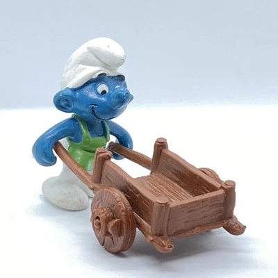 Figura de juguete de PVC de colección carretilla súper pitufo jardinero pitufo de jardinero 40206 Foto 1 de 4