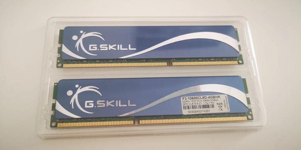 G.Skill DDR3-1333 (PC3-10600) 4 Go (2×2 Go) CL8 – Kit Dual Channel  - Photo 1/1
