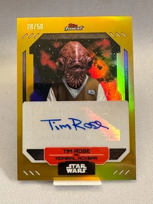 TOPPS STAR WARS FINEST 2023 ADMIRAL ACKBAR TIM ROSE AUTO /50 TRUE GOLD FA-TR - Image 1 of 3