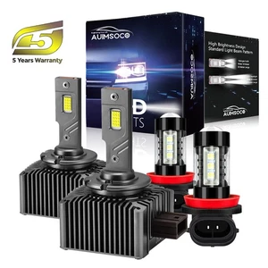 For BMW 135i 2008-2013 Xenon HID LED Headlights D1S+H11 Fog Lights White 4PCS - Picture 1 of 13