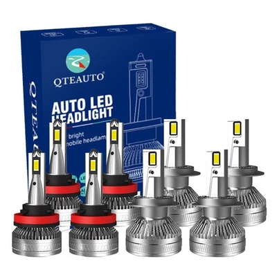 8PC H8/H9/H11 H7 LED Daytime High Low Beam Fog Light 6000K To 2012 2013 BMW 128I - Image 1 of 4