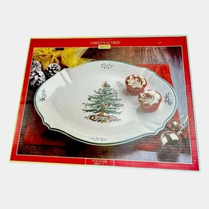 Spode Christmas Tree Fine Porcelain Sculpted Platter 17 Inches New In Box Santa - Picture 1 of 16
