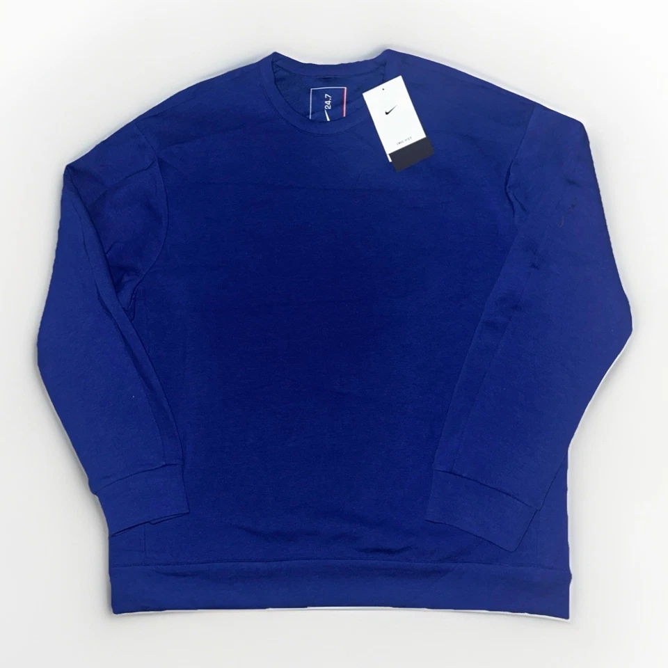 Nike 24.7 Impossibly Soft Fleece Sweater Men’s M Deep Royal Blue HQ6964-455