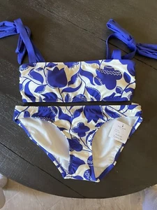 KATE SPADE New York BLUE BERRY ZIGZAG FLORAL Bikini SET size Small NWT - Picture 1 of 5