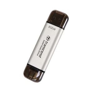 512GB Transcend ESD310 Portable SSD Dual USB (Type-A and Type-C) Silver - Picture 1 of 4