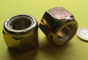 Grade 8 Hex Lock Nut, Steel, RH, 7/8"-14 x 1 1/4" W x 63/64" H, 3 Pcs - Picture 1 of 11