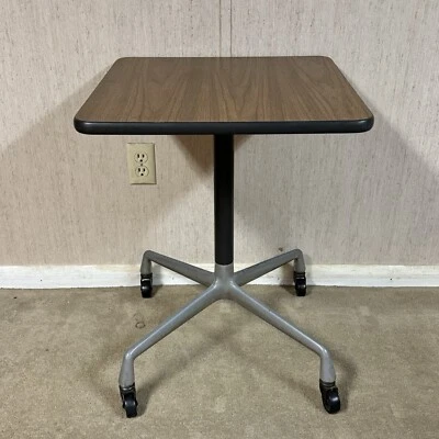 Eames for Herman Miller Rolling Side Contract Table Universal Base Laminate Top - Image 1 of 4