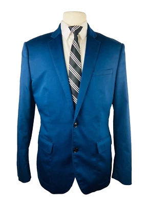 EXPRESS Photographer Mens 40R Blue Soft Cotton Blazer Sport Coat Suit Jacket - Image 1 of 4