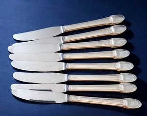 8 pc Rogers Bros 1847 First Love Silverplate Knives Lunch Grille Set 1937 8.5" - Picture 1 of 3