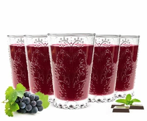 6 Trinkgläser mit Relief 350ml Cocktailgläser Saftgläser Rot- & Weißweingläser - Bild 1 von 4