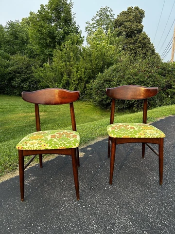 Mid Century Birchcraft Collection By Baumritter Danish Style Walnut Chairs Cover