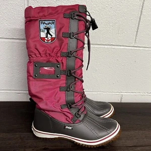 Pajar Grip Boots Women's Lace Up Tall Nylon Pink Boots US 6-6.5 M EU 37 - Picture 1 of 15