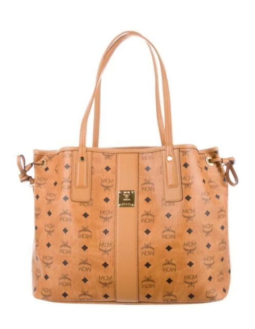 MCM Reversible Liz Shoulder Bag Medium Cognac Leather