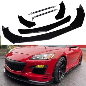 For Mazda RX-8 Mazda 3 6 Front Bumper Lip Spoiler Splitter Body Kit + Strut Rods - Picture 1 of 15