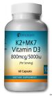 Vitamin K2 + Mk4 Mk7 (800Mcg) + Vitamin D3 (5000 Iu) 60 Capsules Free Ship Us