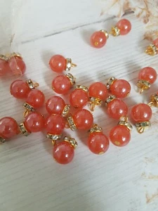 15mm fancy Pearl style orange gem dress coat button sew on jewel rhinestone - Picture 1 of 1