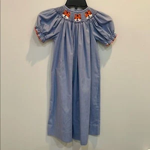 Amanda Remembered Tiger Smocked Gingham Dress 6 Auburn University 100% Cotton - Picture 1 of 10