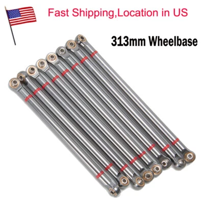8pcs Metal Link Rods 313mm Wheelbase For Axial SCX10 1/10 RC Car Crawler US - Image 1 of 4