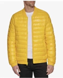 NWT $195 Guess Men's Puffer Jacket 112AN756 Yellow Size XL - Picture 1 of 10