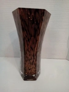 Black & Copper Sparkle VASE Heavy EUC - Picture 1 of 5