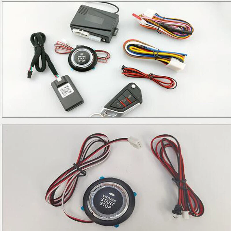 Car Keyless Entry Engine Starter Alarm Push Button APP Remote Stop Trunk Release - Image 1 of 4