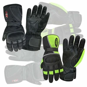 Motorbike Leather Gloves Winter Waterproof Knuckle Protective Racing Gloves - Picture 1 of 4