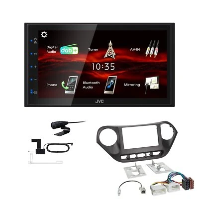 JVC Bluetooth 2DIN DAB+ Autoradio für Hyundai i10 ab 2013 schwarz - Bild 1 von 4