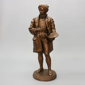 Vintage 22" Tall Painter Artist Man Chalkware Plaster Bronze Paint Sculpture - Picture 1 of 12