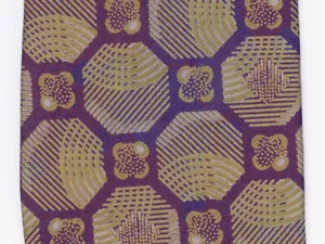Canali Milano Men's Neck Tie Blue Purple Gold Lattice 100% Silk Made in Italy - Picture 1 of 3