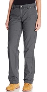 Carhartt Women's Rugged Flex Loose Canvas Work Pants-sz 26- 30"inseam-coal - Picture 1 of 12