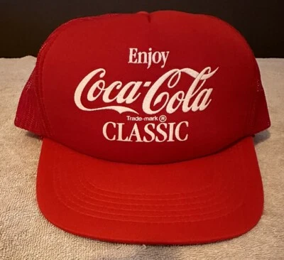 NUEVO/ANTIGUO STOCK Vintage Años 80 90 Coca-Cola Clásico Original Rojo Snapback Sombrero Foto 1 de 4