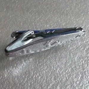 Vintage Tie Clasp Clip Retro 1960s 1970s Silvertone by Rabbit - Picture 1 of 12