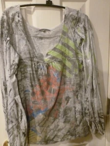 Ladies Blouse "Anama" Large, Scoop Neckline, Lightweight Fabric, LS - Picture 1 of 6