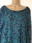 Next Maternity Dress Sz 14 Excellent! Teal Animal Print Relaxed Fit