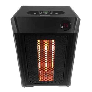🔥Lifesmart Electric Space Heater W/ Remote 1500-Watt 4-Elements Infrared Black - Picture 1 of 3