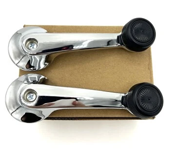 Juego de pares de manivela de ventana interior cromada para Ford Mustang Ford Mercury 79-93 Foto 1 de 4