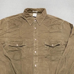 Old Navy Shirt Mens Medium Corduroy Western Snap Button Vintage Fit Pockets - Picture 1 of 9
