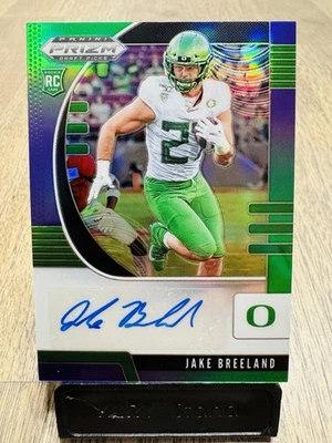 2020 Prizm Draft Picks Rookies Purple & Green /199 Jake Breeland Auto RC *Read* - Image 1 of 2