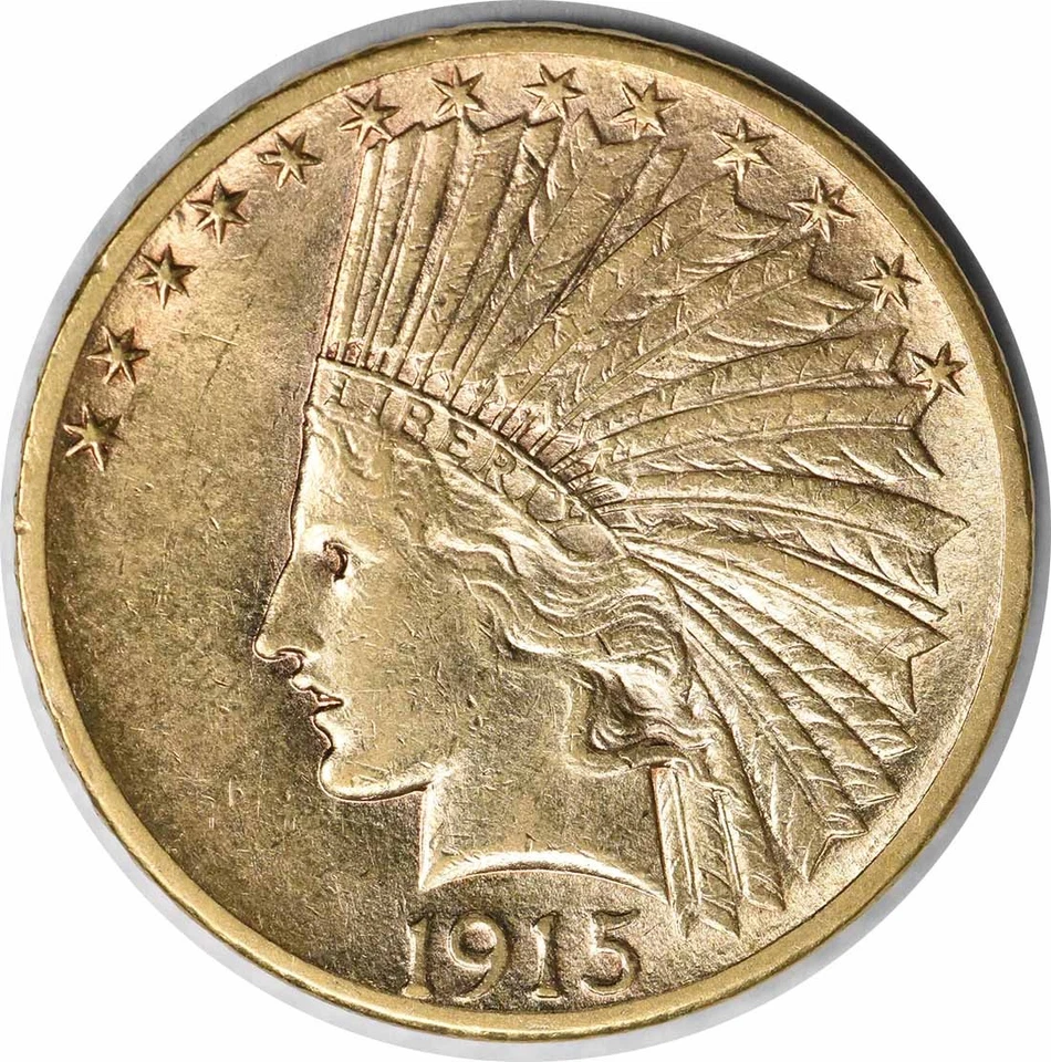 1915 $10 Gold Indian AU Uncertified #209 - Image 1 of 2