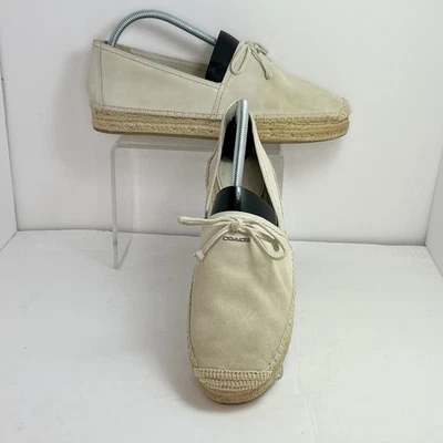 Zapatos Coach para mujer 10B crema gamuza alpargata mocasín mocasín plano RAE 40 crucero Foto 1 de 4