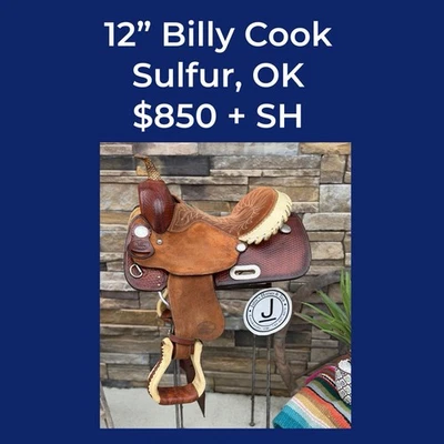 12” Billy Cook  Barrel Saddle, Youth, Sulphur, OK -#892, 🔹❄️ - Image 1 of 4
