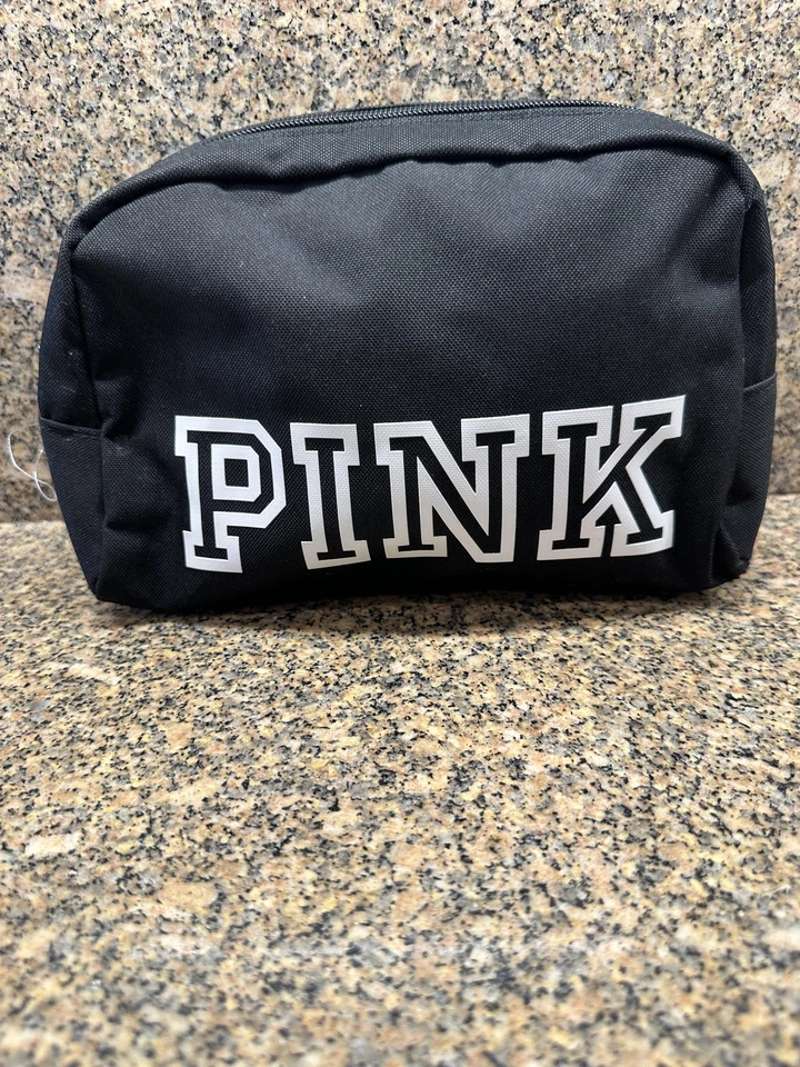 Victoria's Secret ROSA Negro Maquillaje Cosméticos Bolsa Viaje Artículos de Aseo Estuche con Cremallera Foto 1 de 4