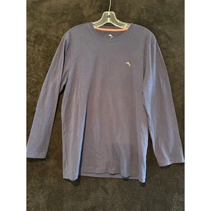 Tommy Bahama Long Sleeve T-Shirt Men's Small Blue Cotton Blend Casual Top - Picture 1 of 8