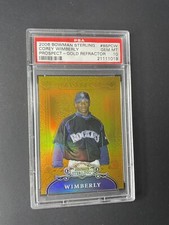 2006 Bowman Sterling Prospects Corey Wimberly Gold Refractor /10 PSA 10 #BSPCW