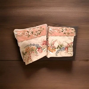 Vtg JC Penney Pillow Shams 2 Pink White Floral Flowers 20"X 26" 1980's 90's New - Picture 1 of 5