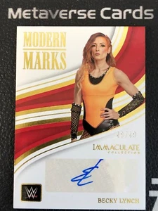 2023 Panini Immaculate WWE Modern Marks Autograph Becky Lynch 49/49 1/1 - Picture 1 of 2