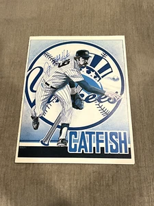 Hand Signed 1979 NY Yankees MLB Jim Catfish Hunter Day Program + Fold Out Poster - Picture 1 of 5