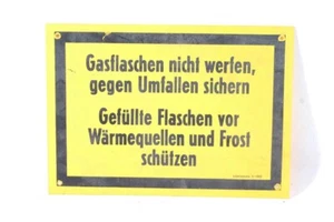 Sign Warning Gas Bottles Do Not Throw Yellow GDR 29.5cm x 21cm - Picture 1 of 10